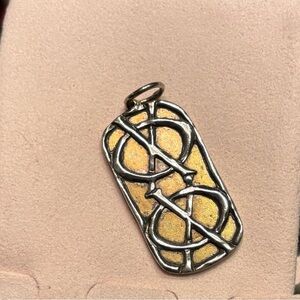 Waxing Poetic Rectangular Gold Charm